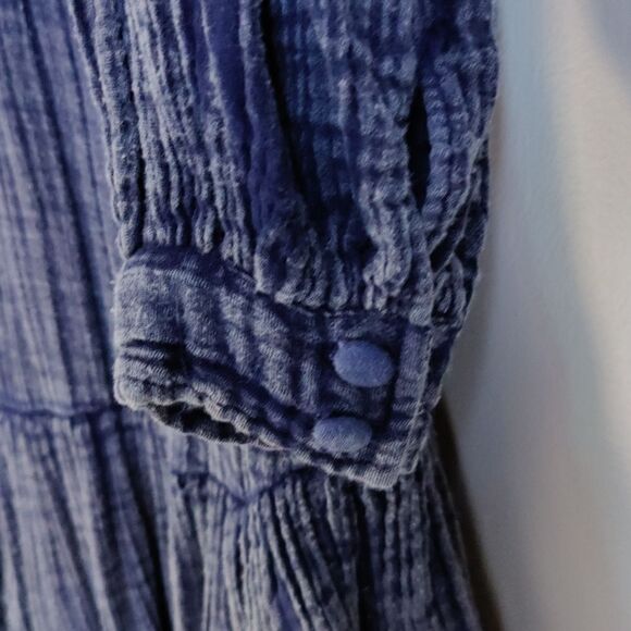 Free People Washed Ashore indigo ruffle dress - Picture 7 of 10